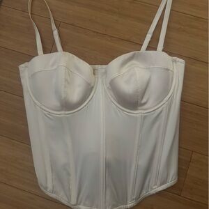 White Satin Bustier Top